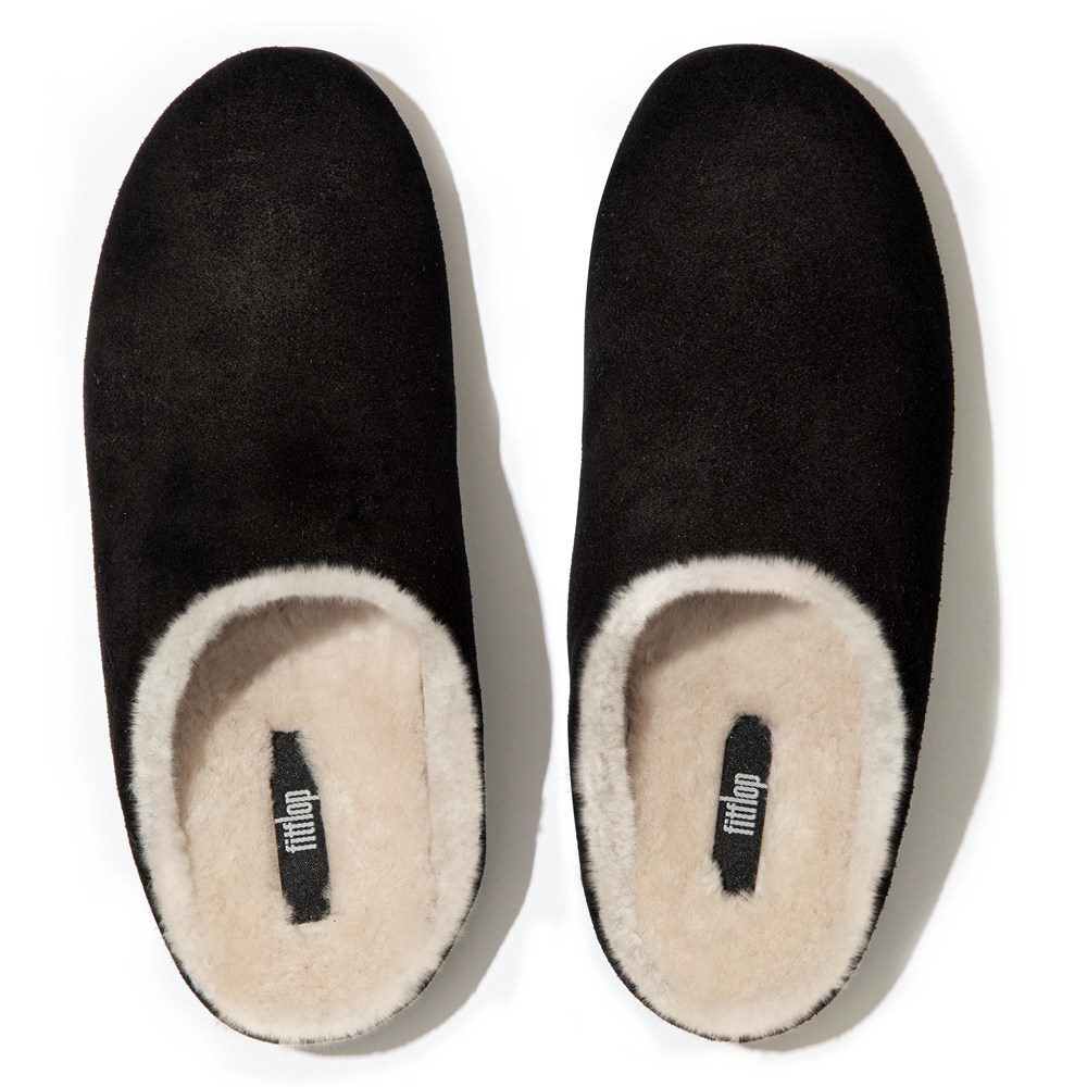 Fitflop Womens Slippers Black - Chrissie Shearling - 68CROBMDT